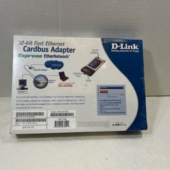 New D-Link CardBus Adapter 10/100 Fast Ethernet PC Card DFE-690TXD 32 Bit - Picture 3 of 7